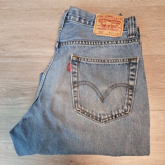 VTG Levi's Jeans Size 33x34 Measures 30x33 550 Relaxed Fit Y2K - Picture 3 of 9